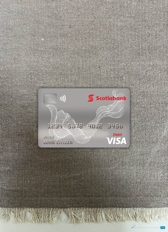 Download Canada Scotiabank visa debit card photolook front Photoshop template